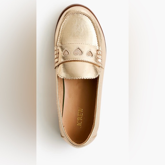 J.Crew Girls' gold heart loafers - Picture 2 of 11
